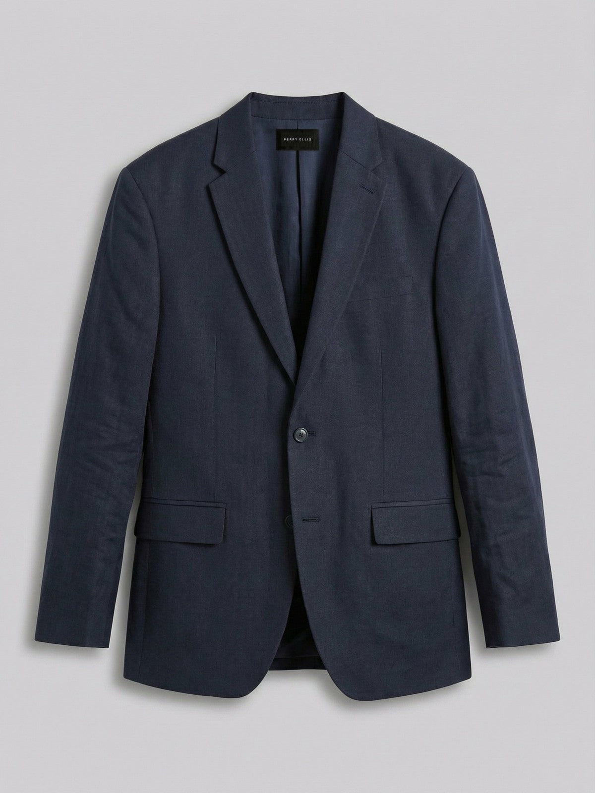 Perry Ellis Suits Linen Blend Herringbone Suit Jacket