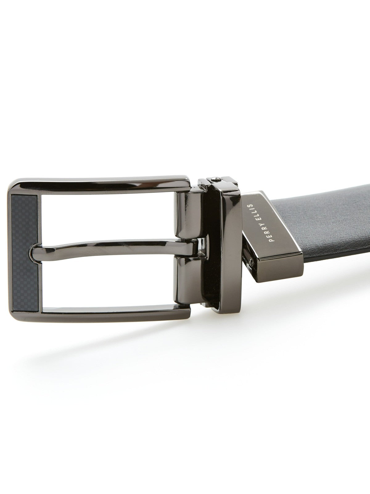 Perry Ellis Suits Carbon Leather Reversible Belt