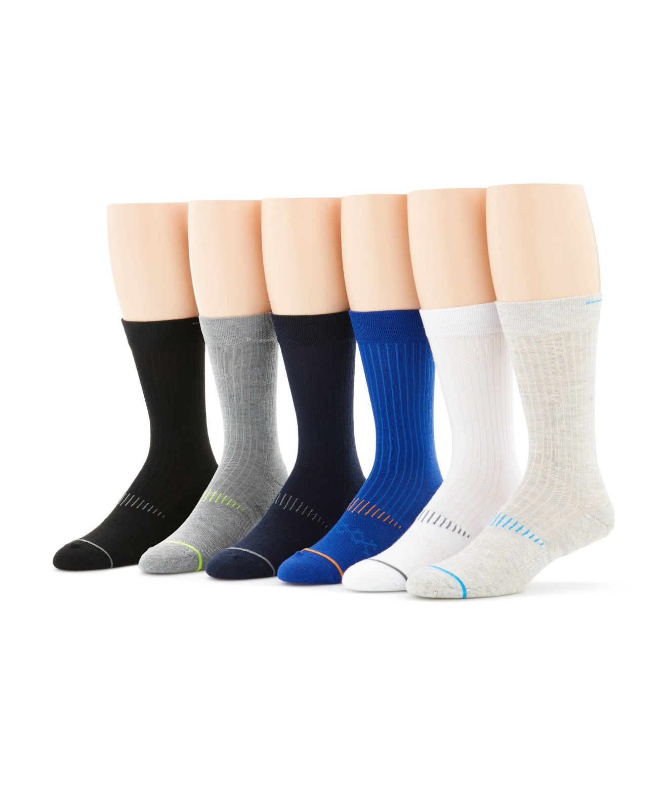 Perry Ellis Shoes 6 Pack Performance Crew Socks