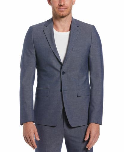 Perry Ellis Suits Skinny Fit Notch Lapel Iridescent Suit Jacket