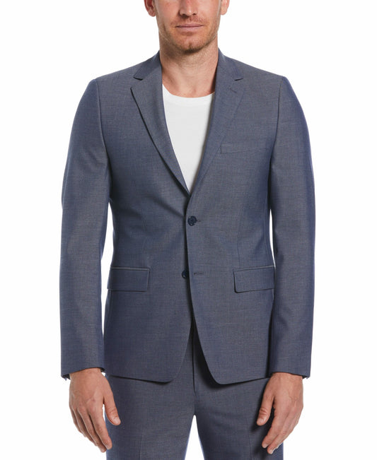Perry Ellis Suits Skinny Fit Notch Lapel Iridescent Suit Jacket