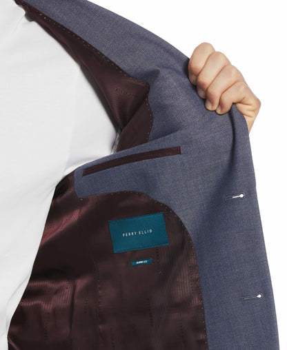 Perry Ellis Suits Skinny Fit Notch Lapel Iridescent Suit Jacket