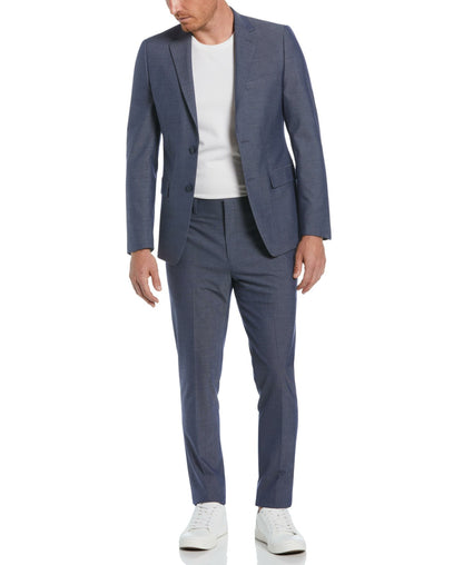 Perry Ellis Suits Skinny Fit Notch Lapel Iridescent Suit Jacket