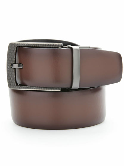Perry Ellis Suits Cabernet Leather Reversible Belt