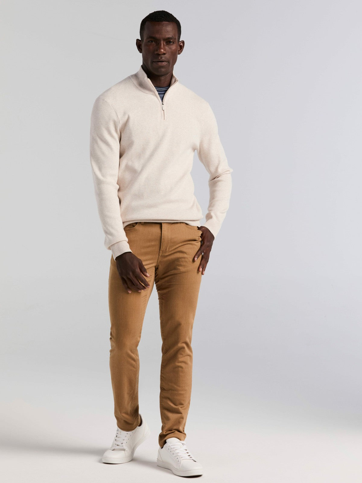 Perry Ellis Clothing Tech Knit Quarter Zip Sweater