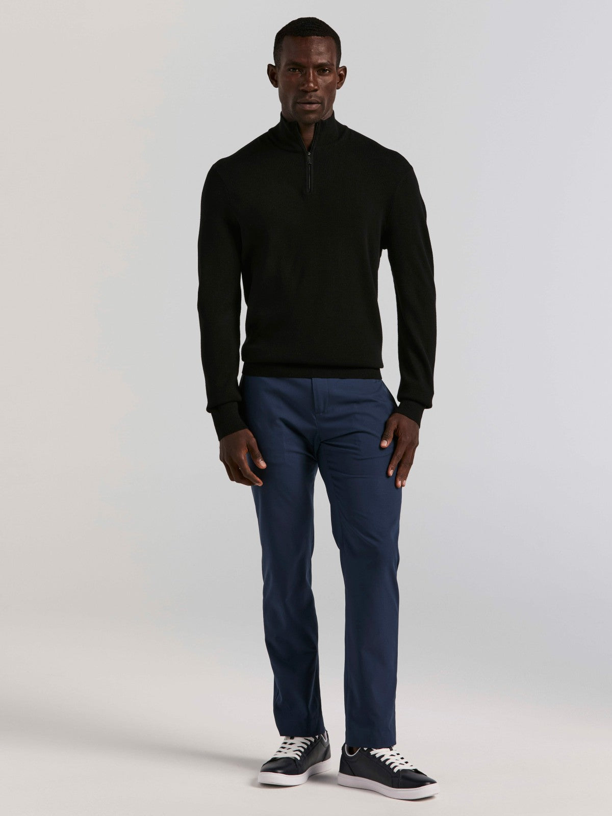 Perry Ellis Clothing Tech Knit Quarter Zip Sweater
