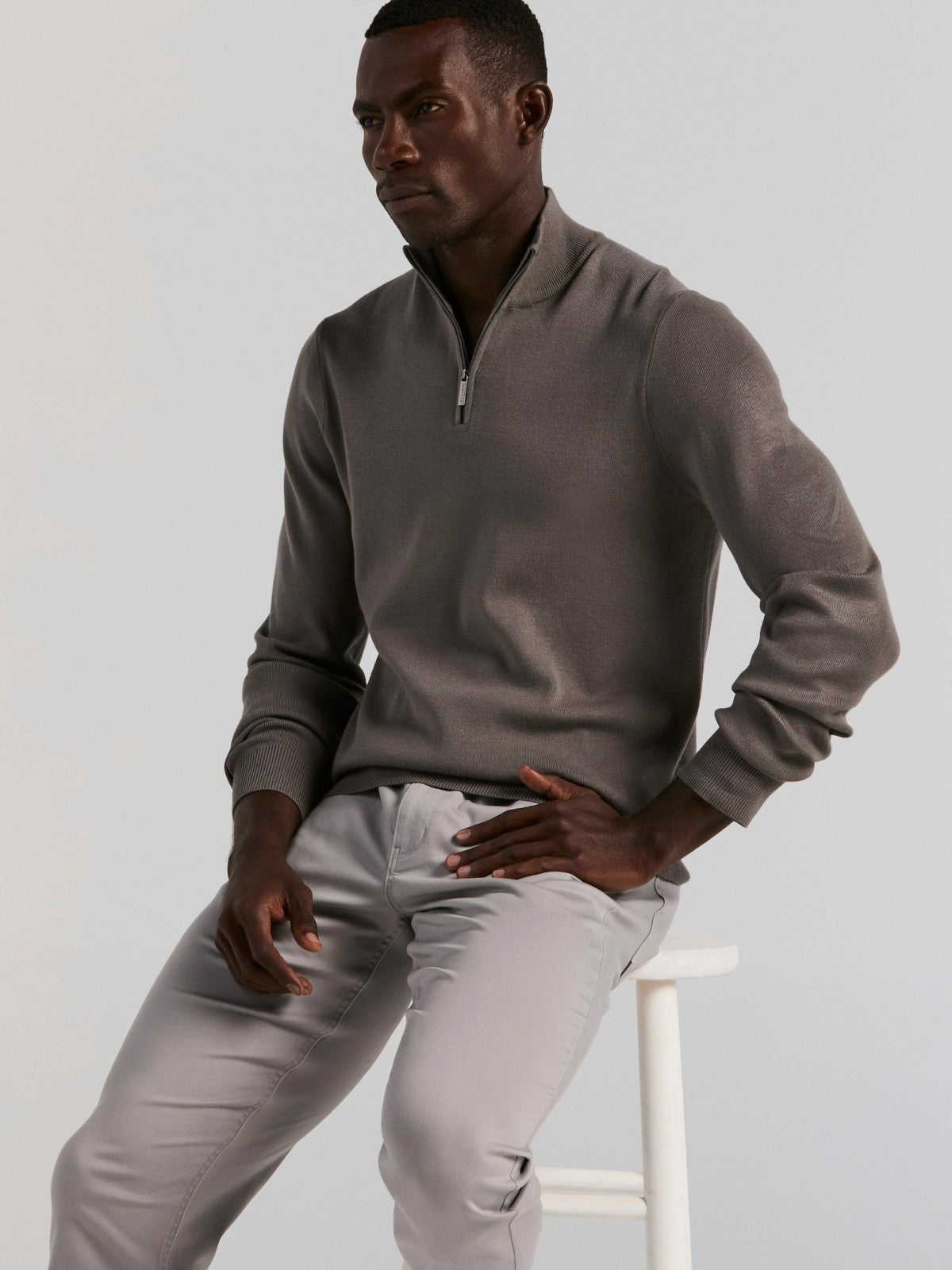 Perry Ellis Clothing Tech Knit Quarter Zip Sweater