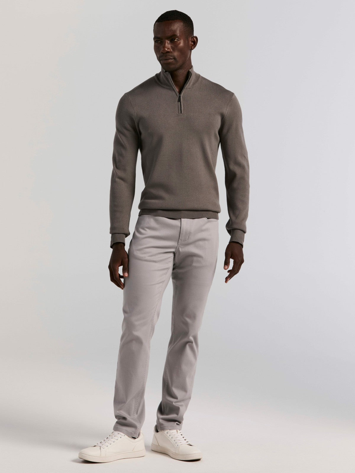 Perry Ellis Clothing Tech Knit Quarter Zip Sweater