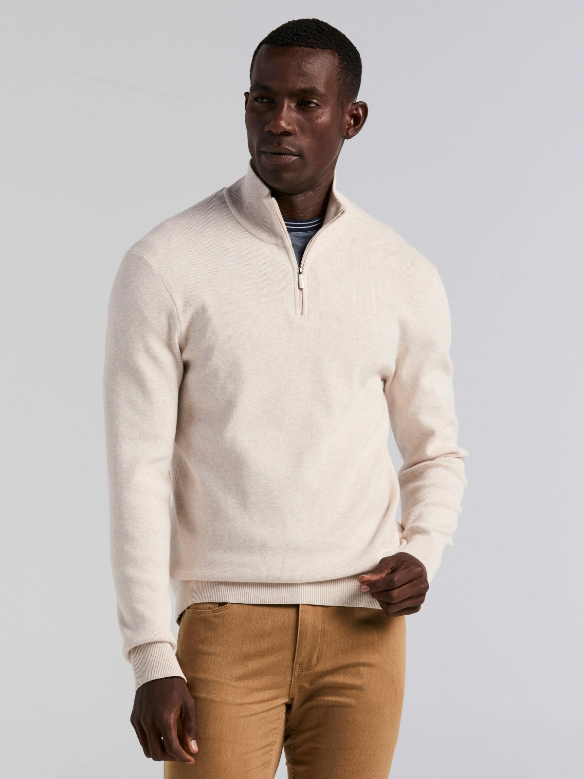 Perry Ellis Clothing Tech Knit Quarter Zip Sweater