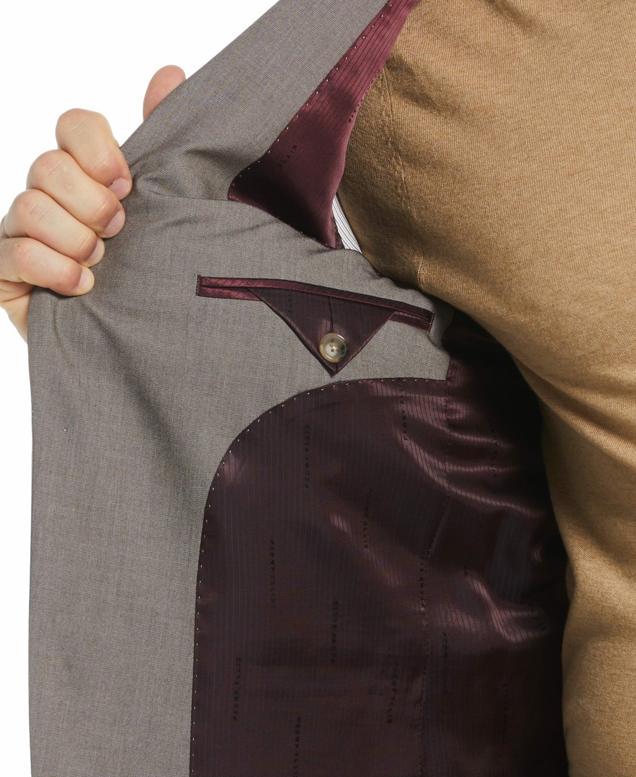 Perry Ellis Suits Skinny Fit Notch Lapel Iridescent Suit Jacket