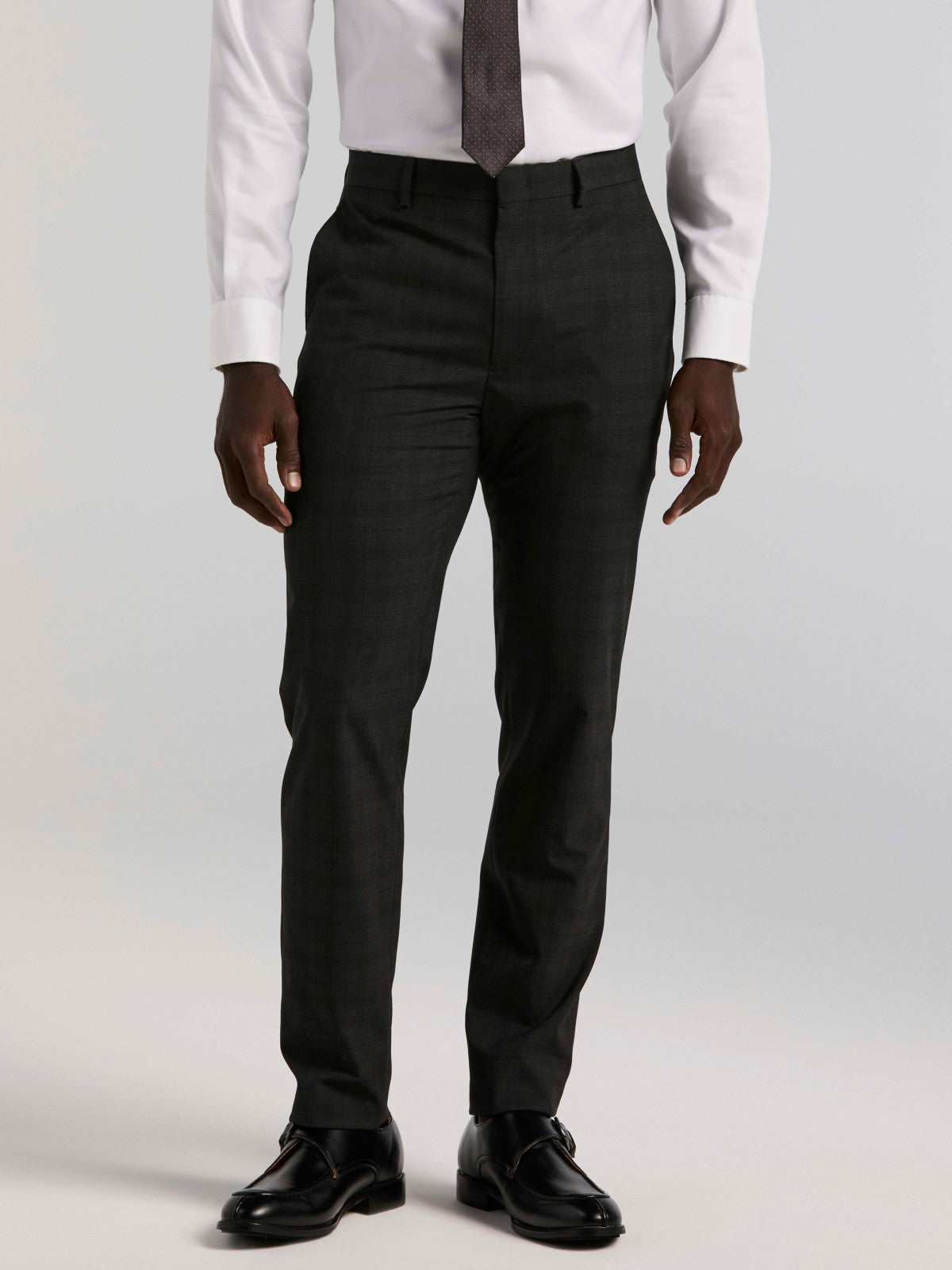Perry Ellis Suits|Clothing Skinny Fit Charcoal Plaid Suit Pant