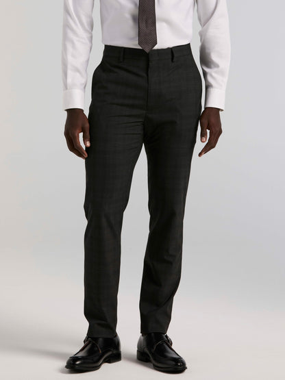 Perry Ellis Suits|Clothing Skinny Fit Charcoal Plaid Suit Pant