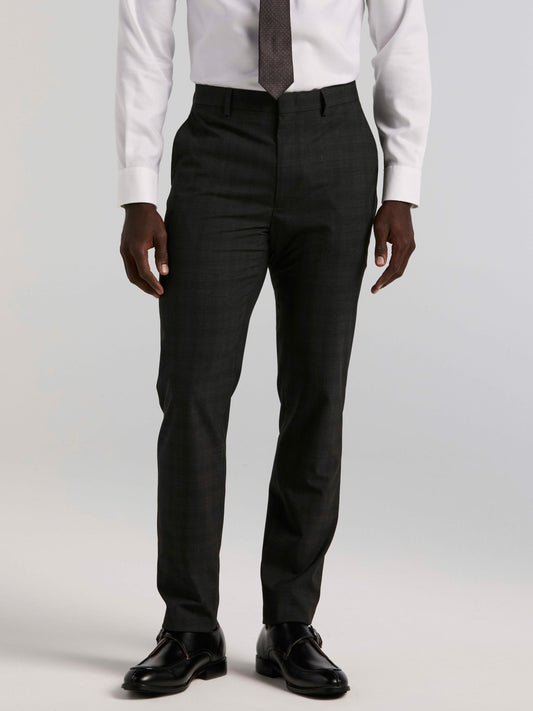 Perry Ellis Suits|Clothing Skinny Fit Charcoal Plaid Suit Pant