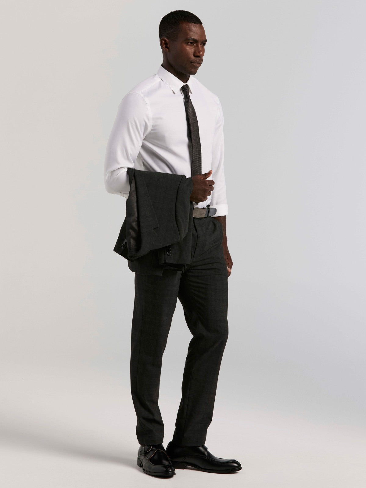 Perry Ellis Suits|Clothing Skinny Fit Charcoal Plaid Suit Pant