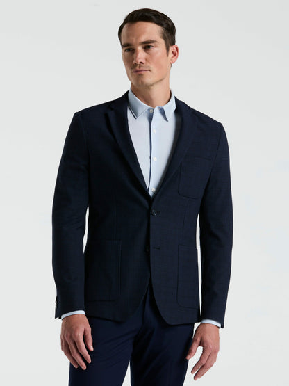 Perry Ellis Suits Slim Fit Textured Plaid Sportcoat