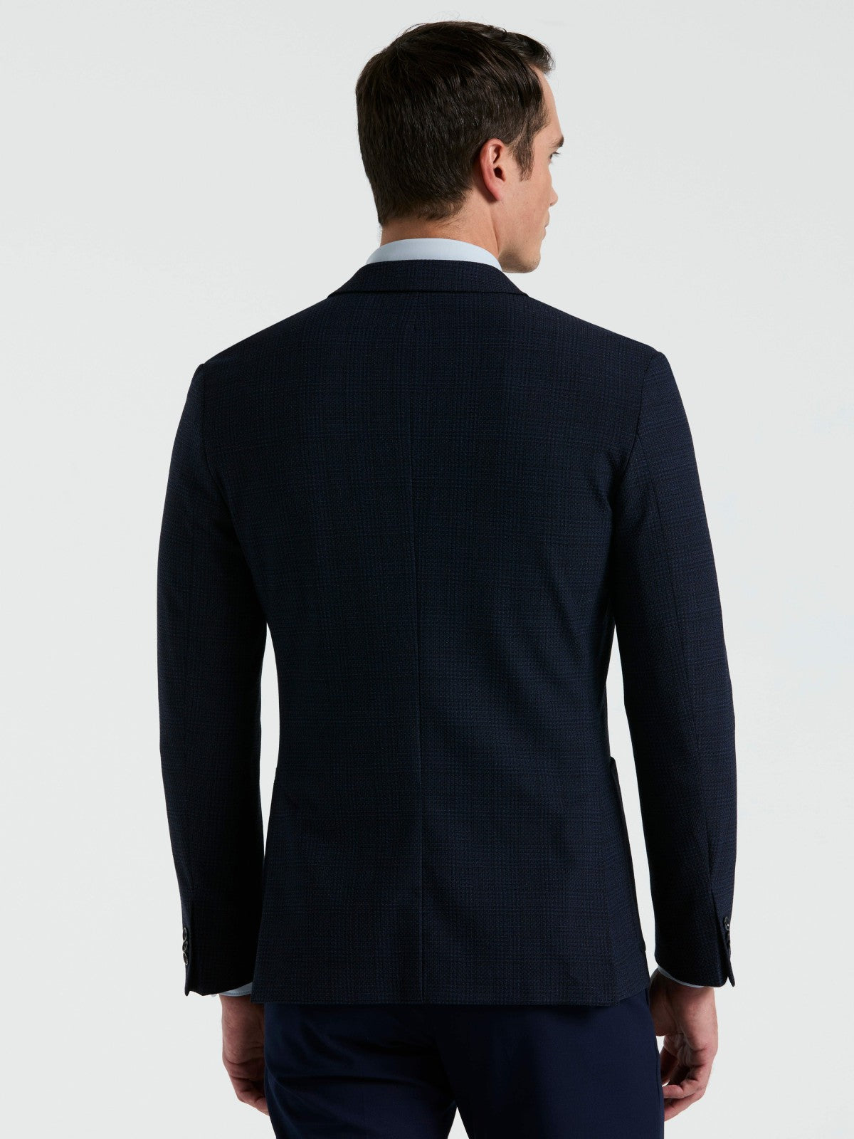 Perry Ellis Suits Slim Fit Textured Plaid Sportcoat