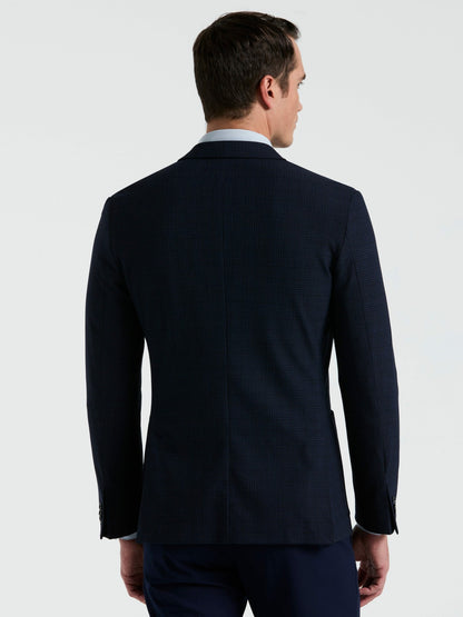 Perry Ellis Suits Slim Fit Textured Plaid Sportcoat