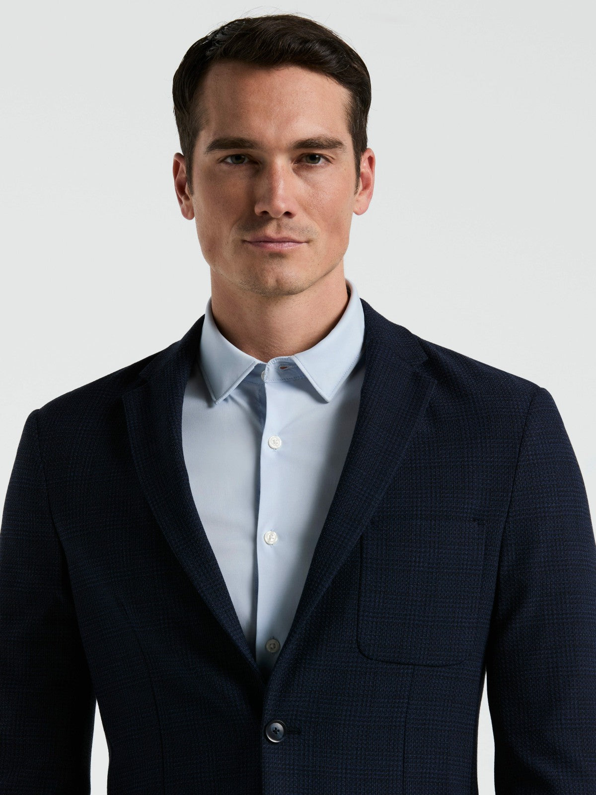 Perry Ellis Suits Slim Fit Textured Plaid Sportcoat