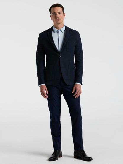 Perry Ellis Suits Slim Fit Textured Plaid Sportcoat