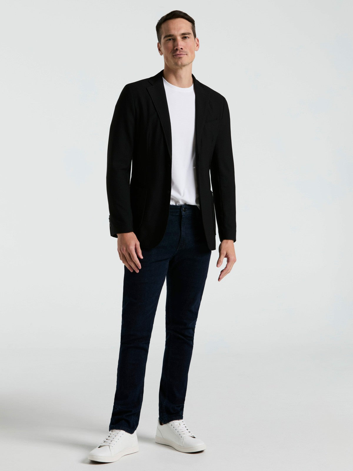 Perry Ellis Suits Slim Fit Solid Knit Blazer