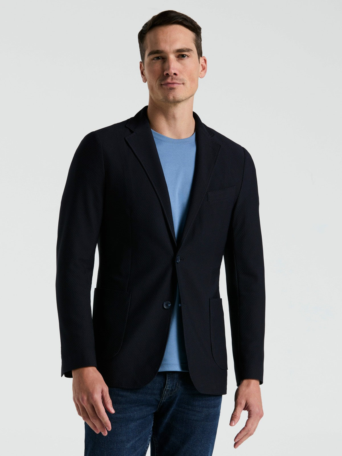 Perry Ellis Suits Slim Fit Solid Knit Blazer
