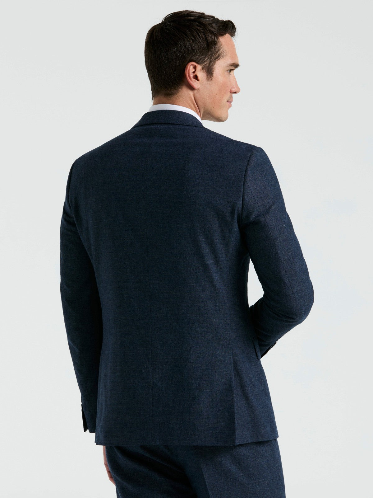 Perry Ellis Suits Slim Fit Solid Linen Blend Suit Jacket