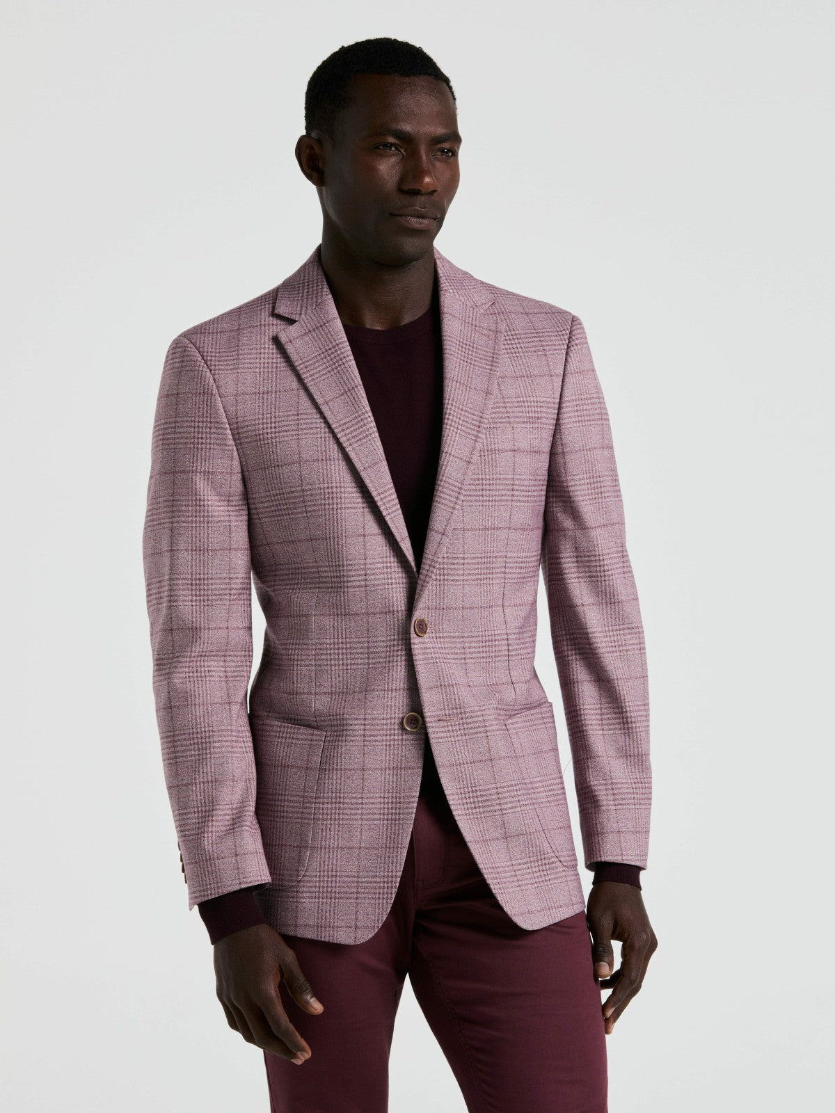 Perry Ellis Suits Plaid Print Sportcoat