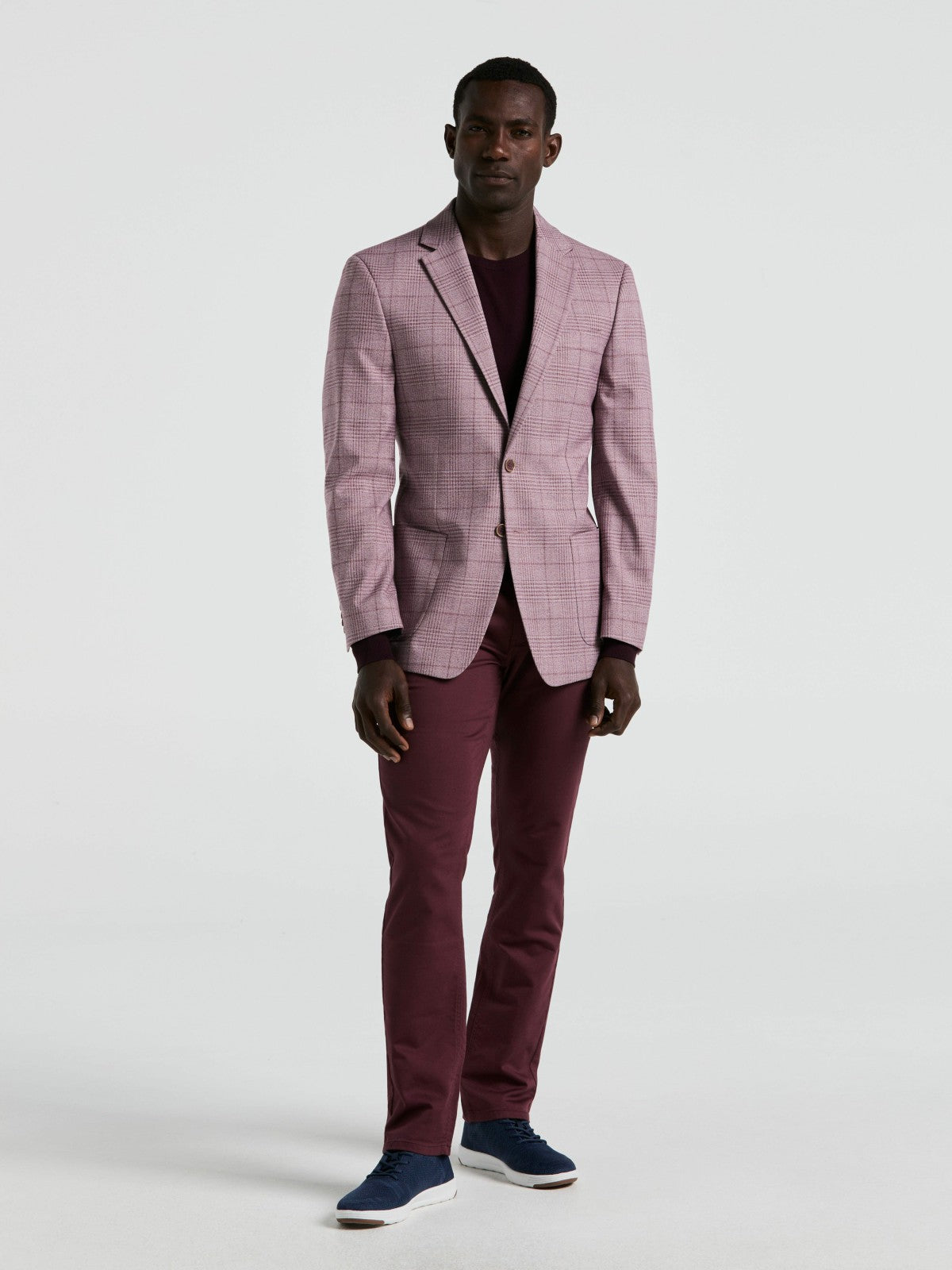 Perry Ellis Suits Plaid Print Sportcoat
