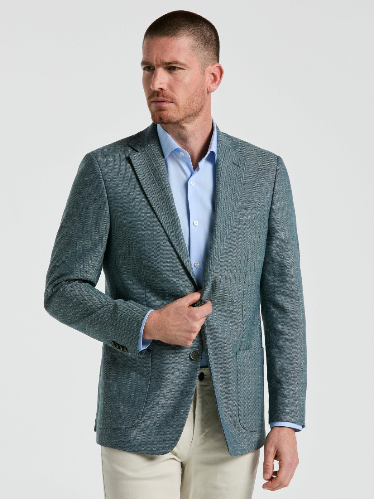 Perry Ellis Suits Herringbone Pattern Sportcoat