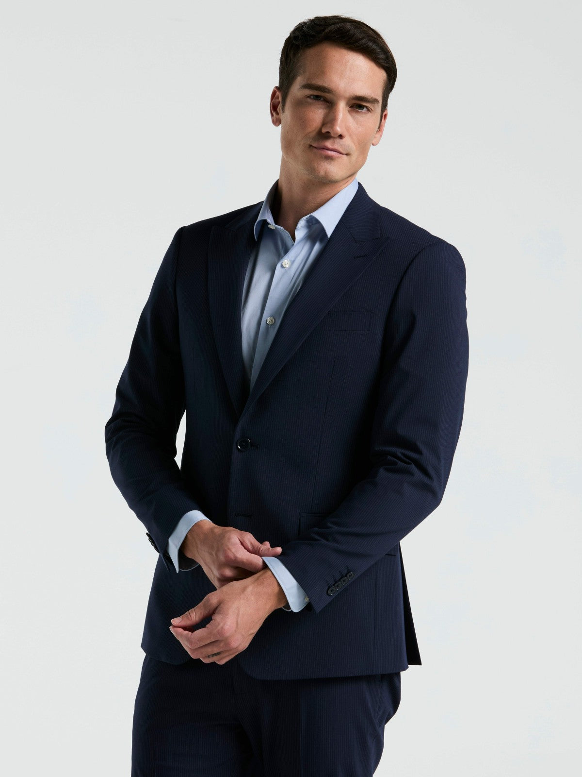Perry Ellis Suits Slim Fit Pinstripe Suit Jacket