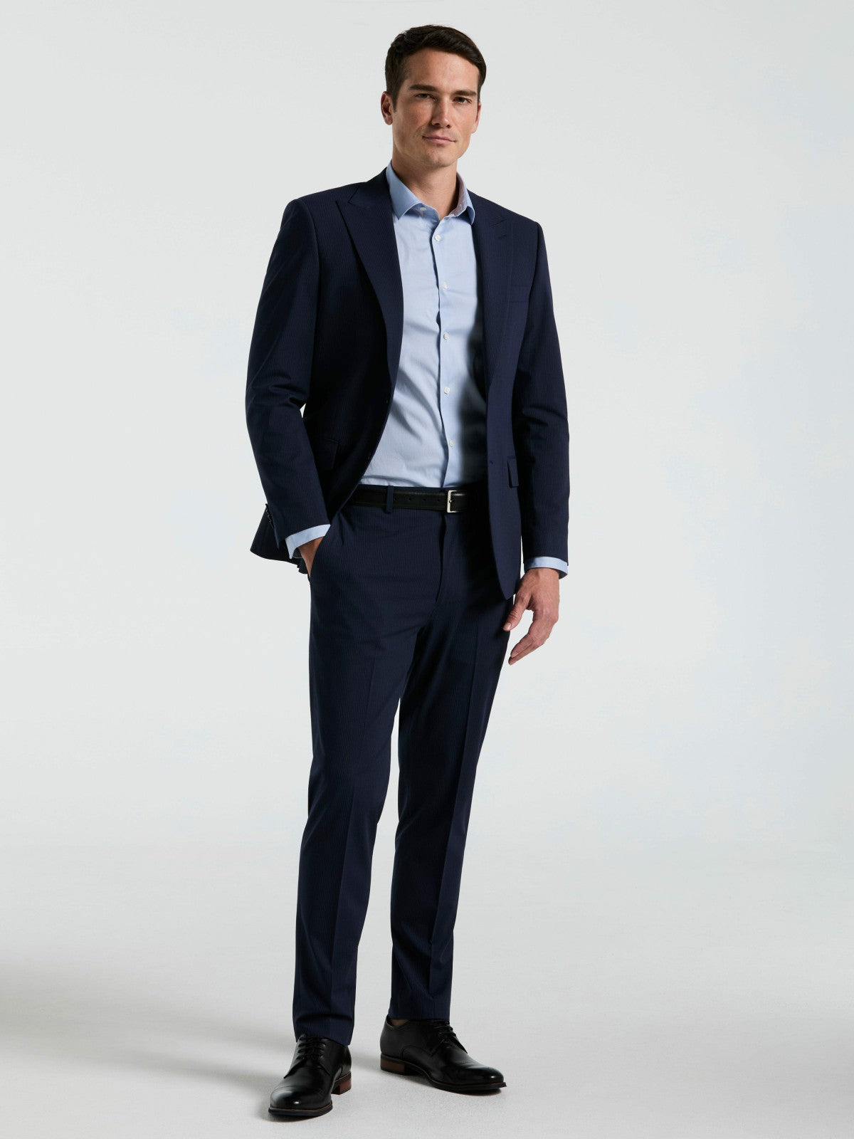 Perry Ellis Suits Slim Fit Pinstripe Suit Jacket