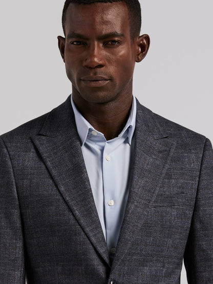 Perry Ellis Suits Plaid Knit Skinny Fit Sport Coat