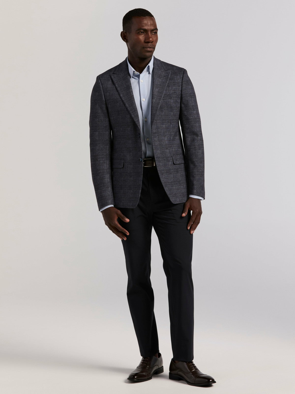 Perry Ellis Suits Plaid Knit Skinny Fit Sport Coat