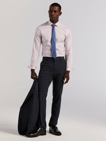 Perry Ellis Suits Skinny Fit Navy Plaid Suit Jacket