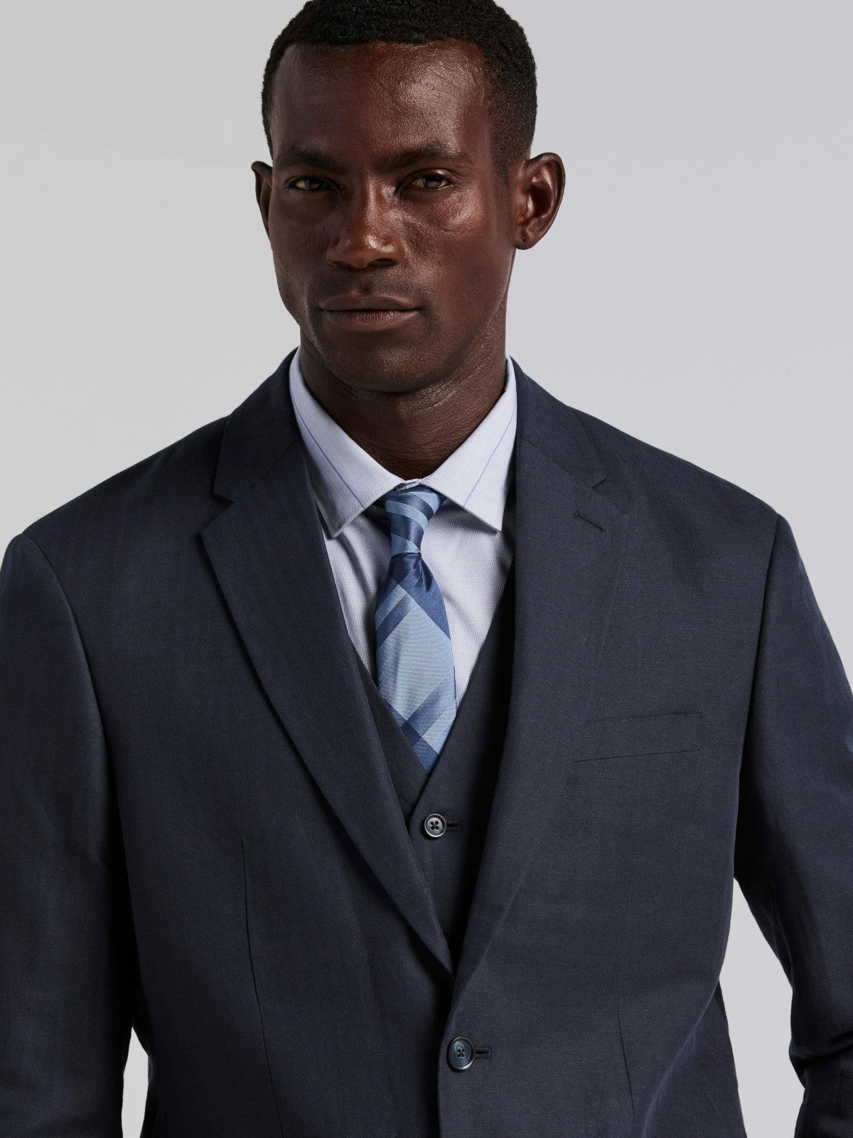 Perry Ellis Suits Linen Blend Herringbone Suit Jacket