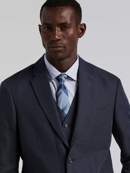 Perry Ellis Suits Linen Blend Herringbone Suit Jacket