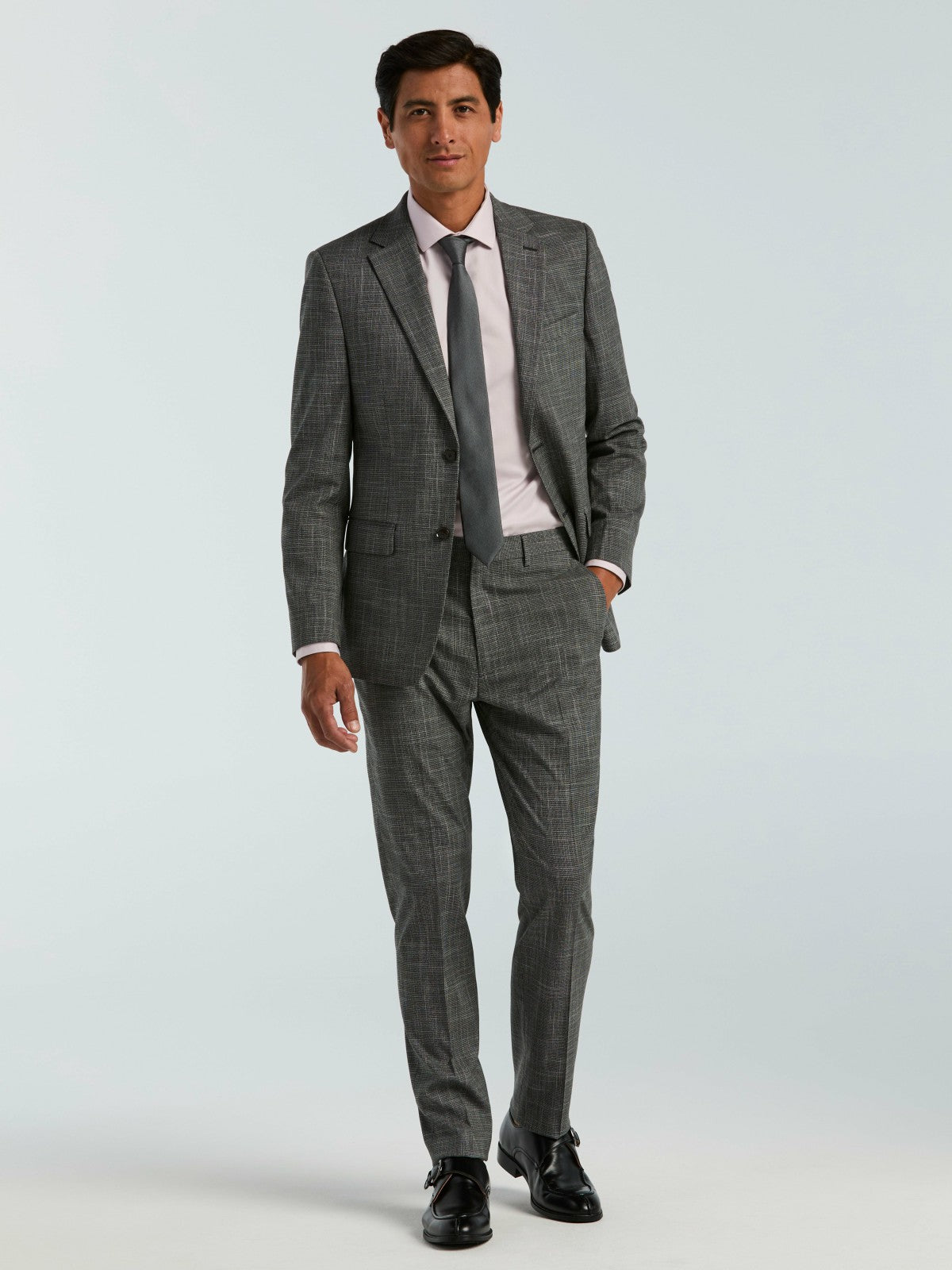 Perry Ellis Suits Skinny Fit Houndstooth Suit Jacket