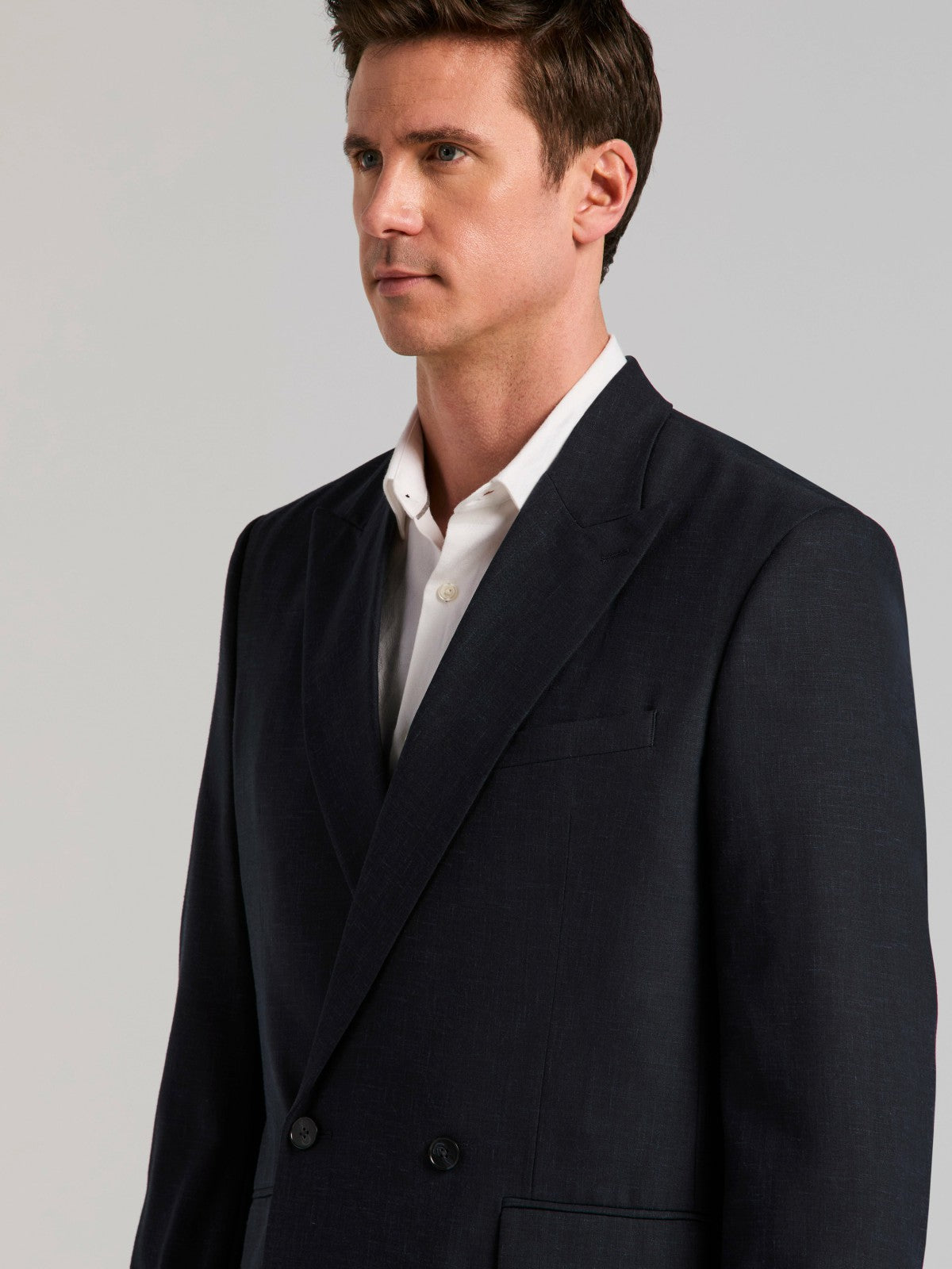Perry Ellis Suits Stretch Double Breasted Suit Jacket