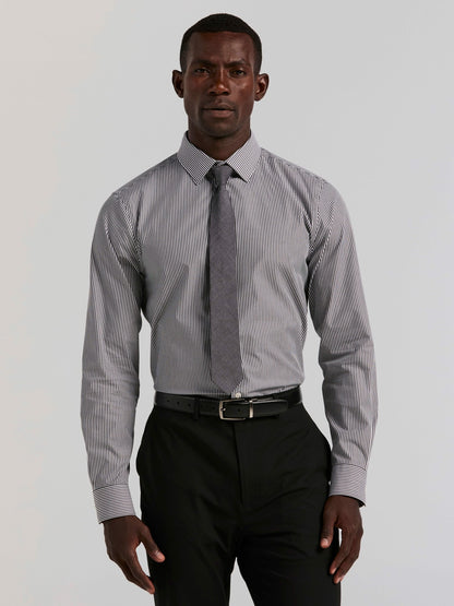 Perry Ellis Suits Slim Fit Bengal Stripe Cotton Dress Shirt