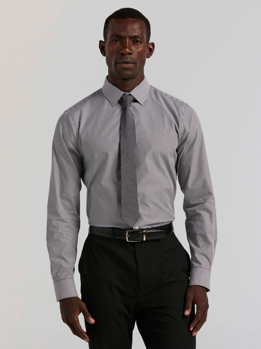 Perry Ellis Suits Slim Fit Bengal Stripe Cotton Dress Shirt