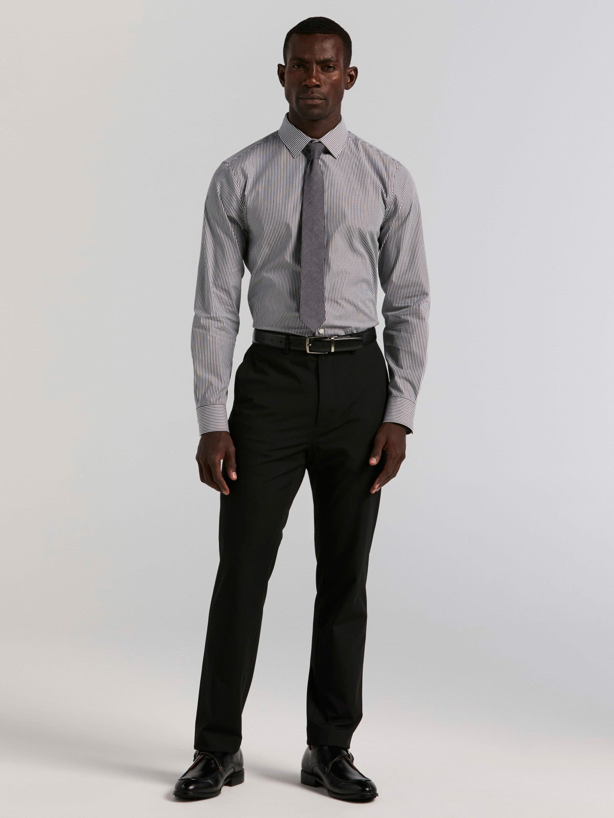 Perry Ellis Suits Slim Fit Bengal Stripe Cotton Dress Shirt