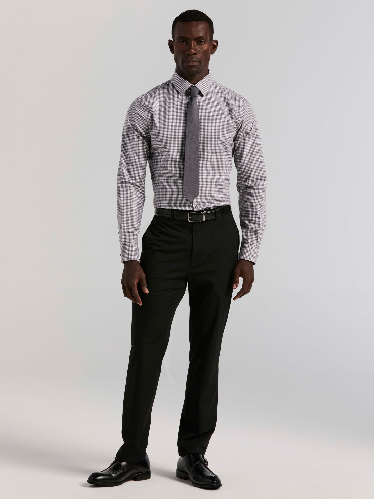 Perry Ellis Suits Slim Fit Gingham Cotton Dress Shirt