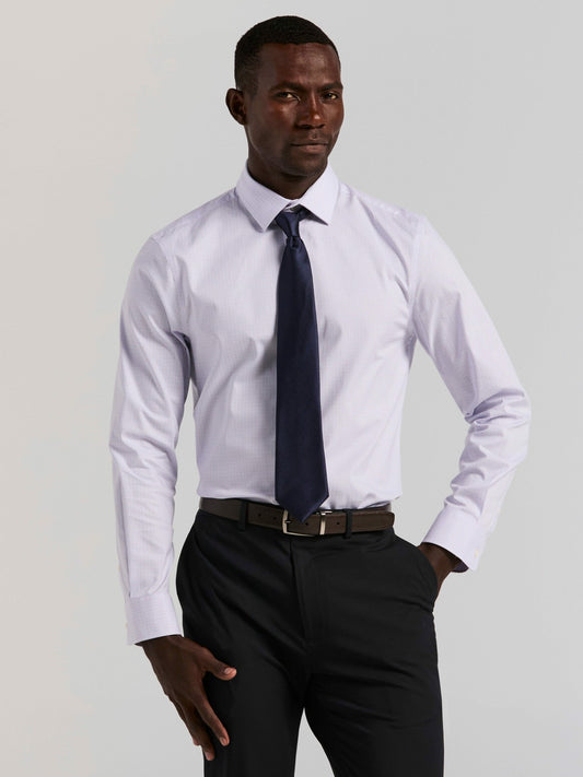 Perry Ellis Suits Cotton Mini Plaid Slim Fit Dress Shirt