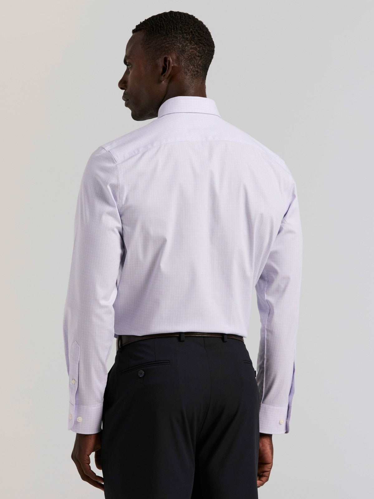 Perry Ellis Suits Cotton Mini Plaid Slim Fit Dress Shirt