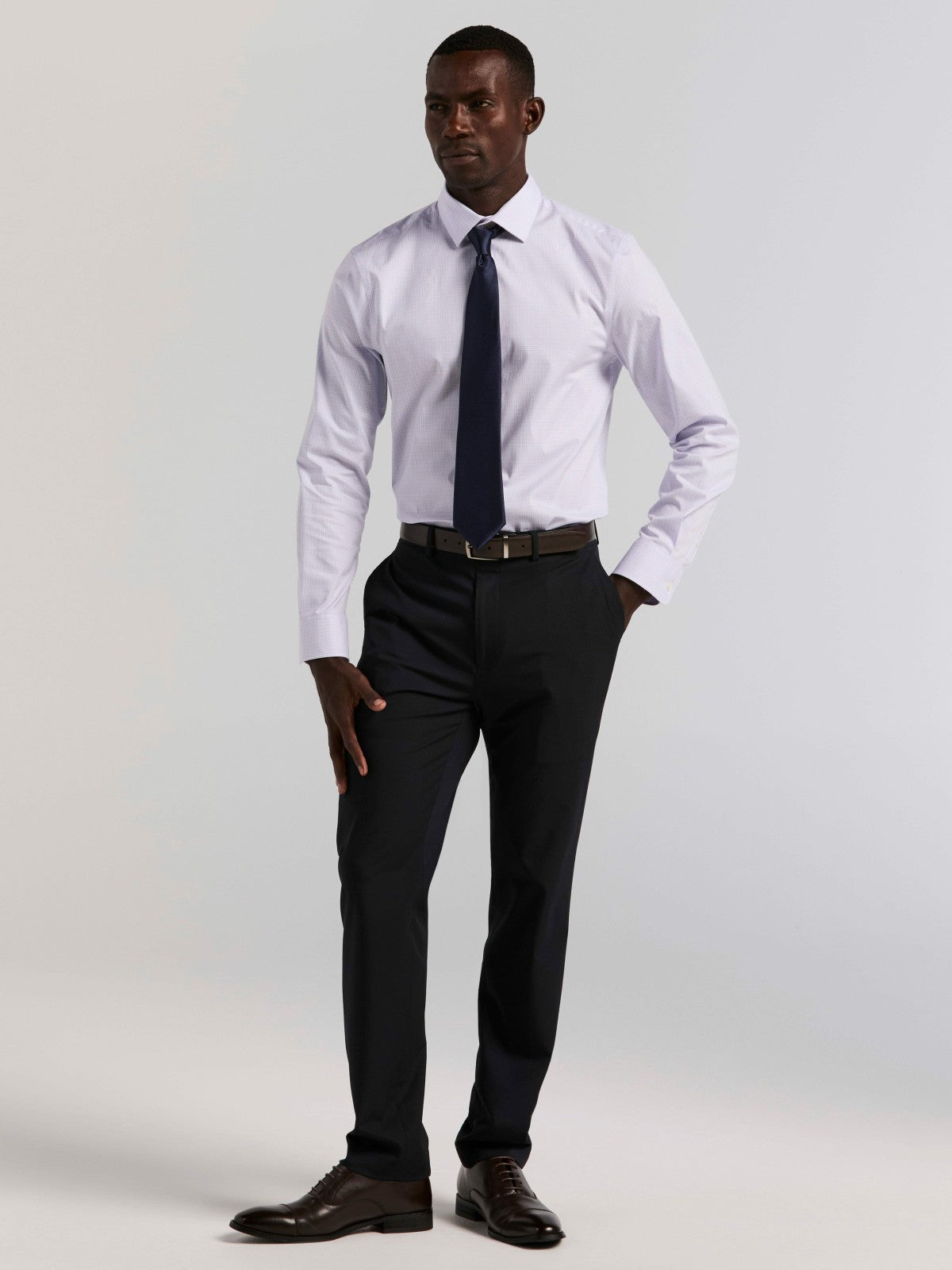 Perry Ellis Suits Cotton Mini Plaid Slim Fit Dress Shirt