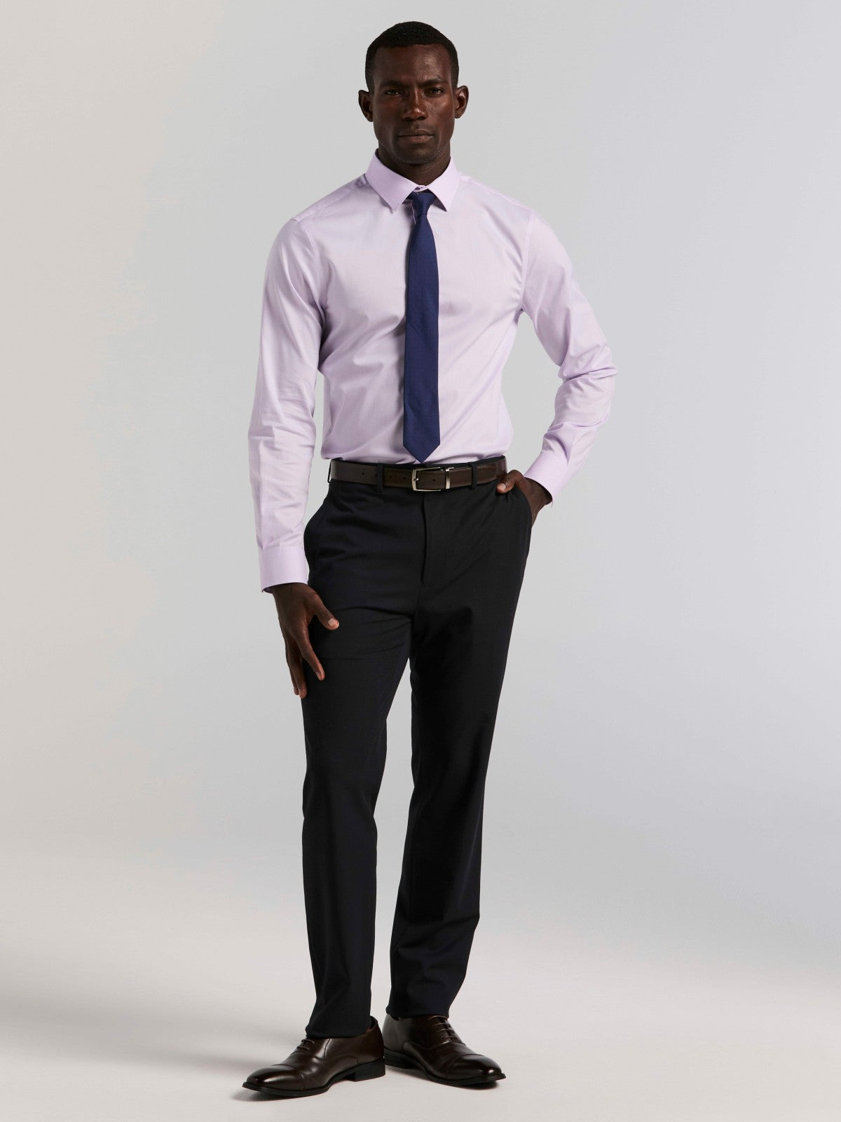 Perry Ellis Suits Cotton Slim Fit Royal Oxford Dress Shirt