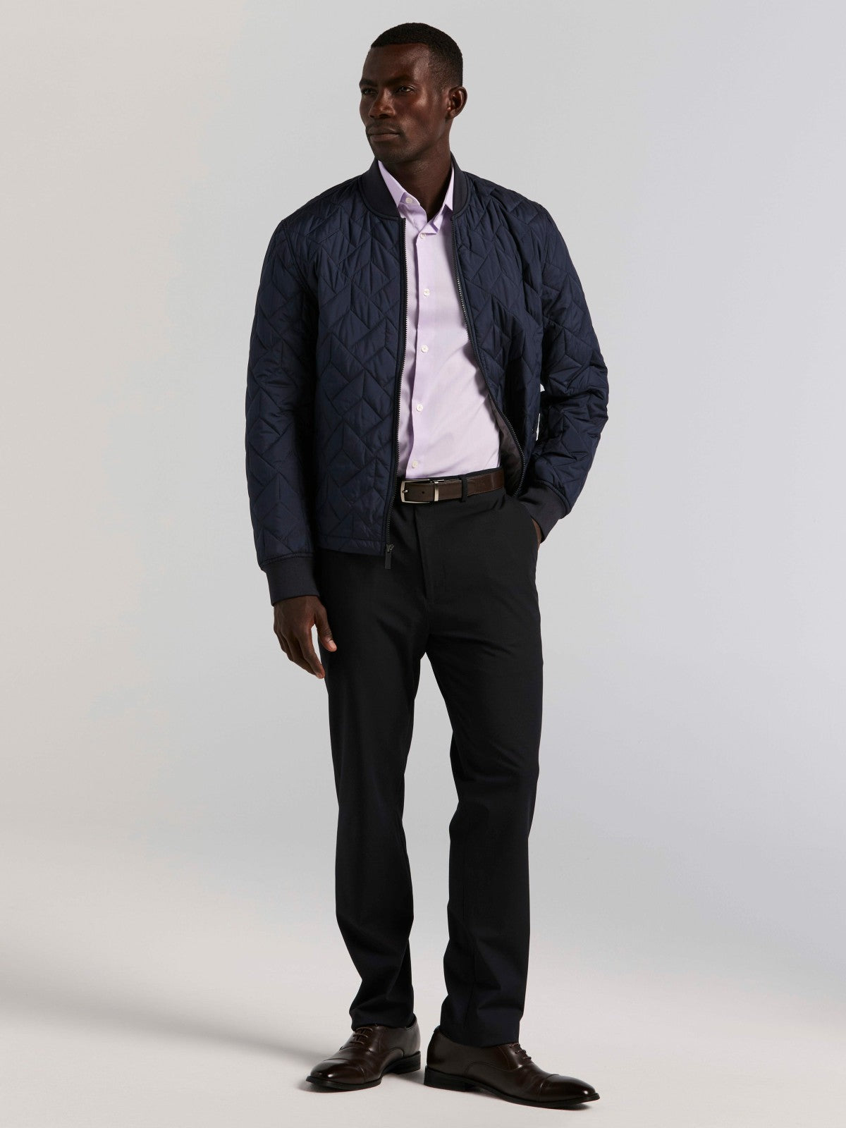 Perry Ellis Suits Cotton Slim Fit Royal Oxford Dress Shirt