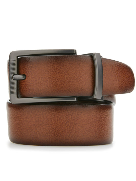 Perry Ellis Suits Burnished Reversible Leather Belt