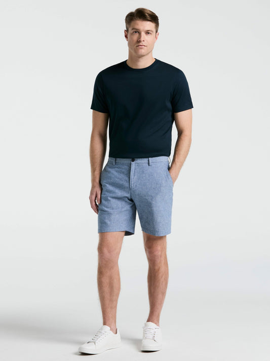 Perry Ellis Clothing 8" Flat Front Linen Cotton Short