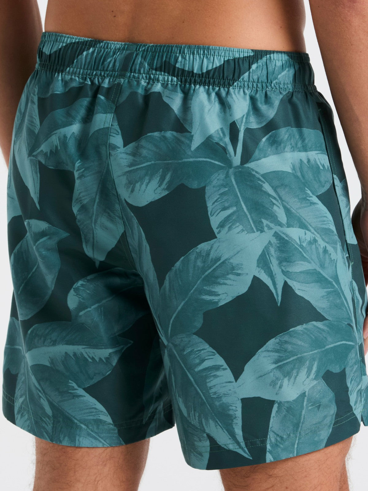 Perry Ellis Clothing Tropical Plant Print Swim Trunk